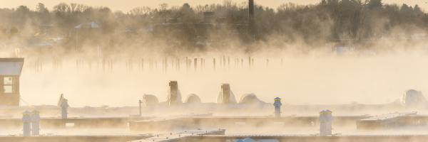 Photo by the University of Vermont Fog on Lake Champlain docks